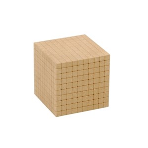 Cube de 1000 - base 10 en bois naturel